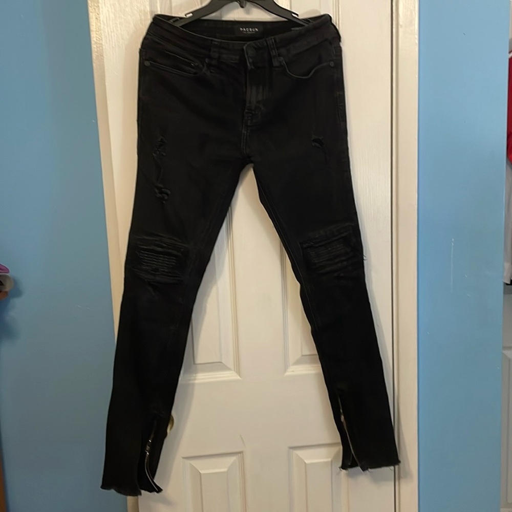 Pacsun Stacked Black Skinny Jeans 29 x32 Worn